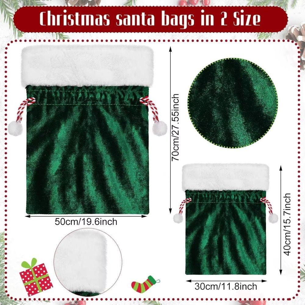 with Drawstring Santa Claus Gift Sack Velvet Christmas Present Bag  Party Supplies