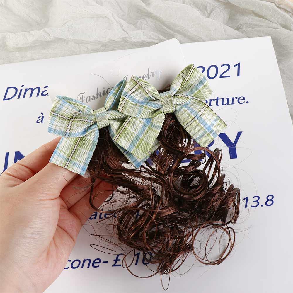 Headwear Girls Sweet Cute Baby Wig Hairpin Bowknot Hairclip Children's Bow Wig Hair Accessories