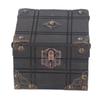 Vintage Wooden Box Retro Antique Decorative Treasure Chest Case Trinket Box with Lock for Storing