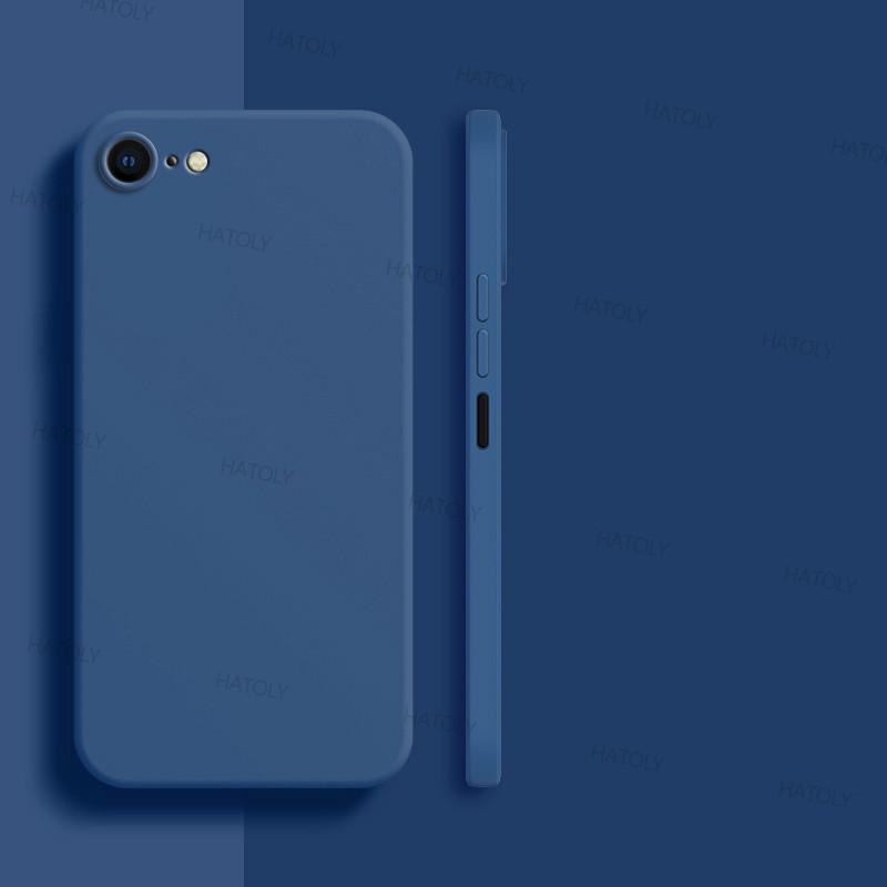

Для iPhone SE 2020 Чехол iPhone 7 8 SE 2020 2022 Чехол Оригинальный противоударный жидкий силиконовый чехол для задней панели телефона iPhone SE 2020 For iPhone SE (2020) синий