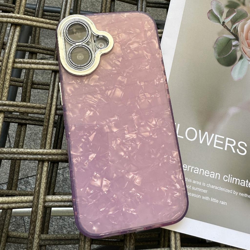 Für iPhone 16 Hülle Sturzsicher TPU+PC Handyhülle Muscheltextur