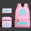 Large Capacity Schoolbag with Shoulder Strap; Student Three-piece Pencil Case Set
