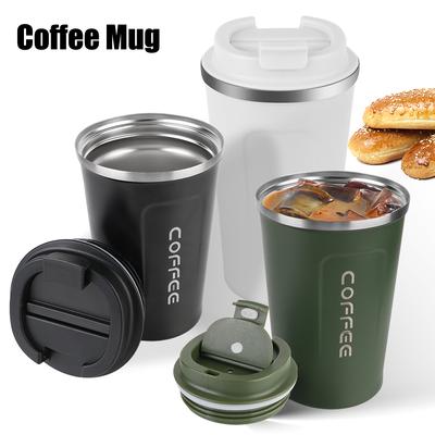 Auslaufsicherer Reise-Thermobecher, Auto-Thermosbecher, 380/510 ml, Thermo-Café-Kaffeebecher für Tee, Wasser, Kaffee, doppelter Edelstahl