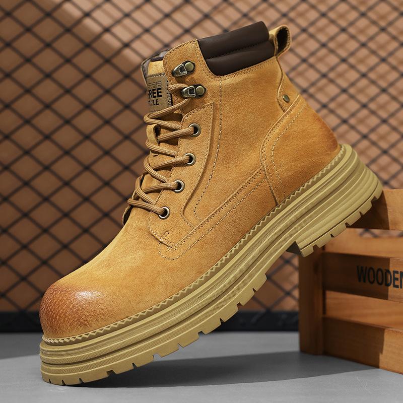 Martin boots men's new leather British retro rhubarb boots platform short boots hiking outdoor hiking boots