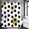 Black Polka Dot Shower Curtain, Bathroom Decorative Shower Curtain, Waterproof Shower Curtain with Hooks