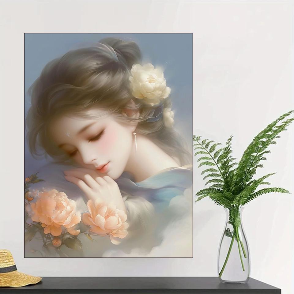 Diamond Embroidery Full Square Round Mosaic Cartoon Girl Portrait 5D Diy Diamond Painting Cross Embroidery Room Decoration