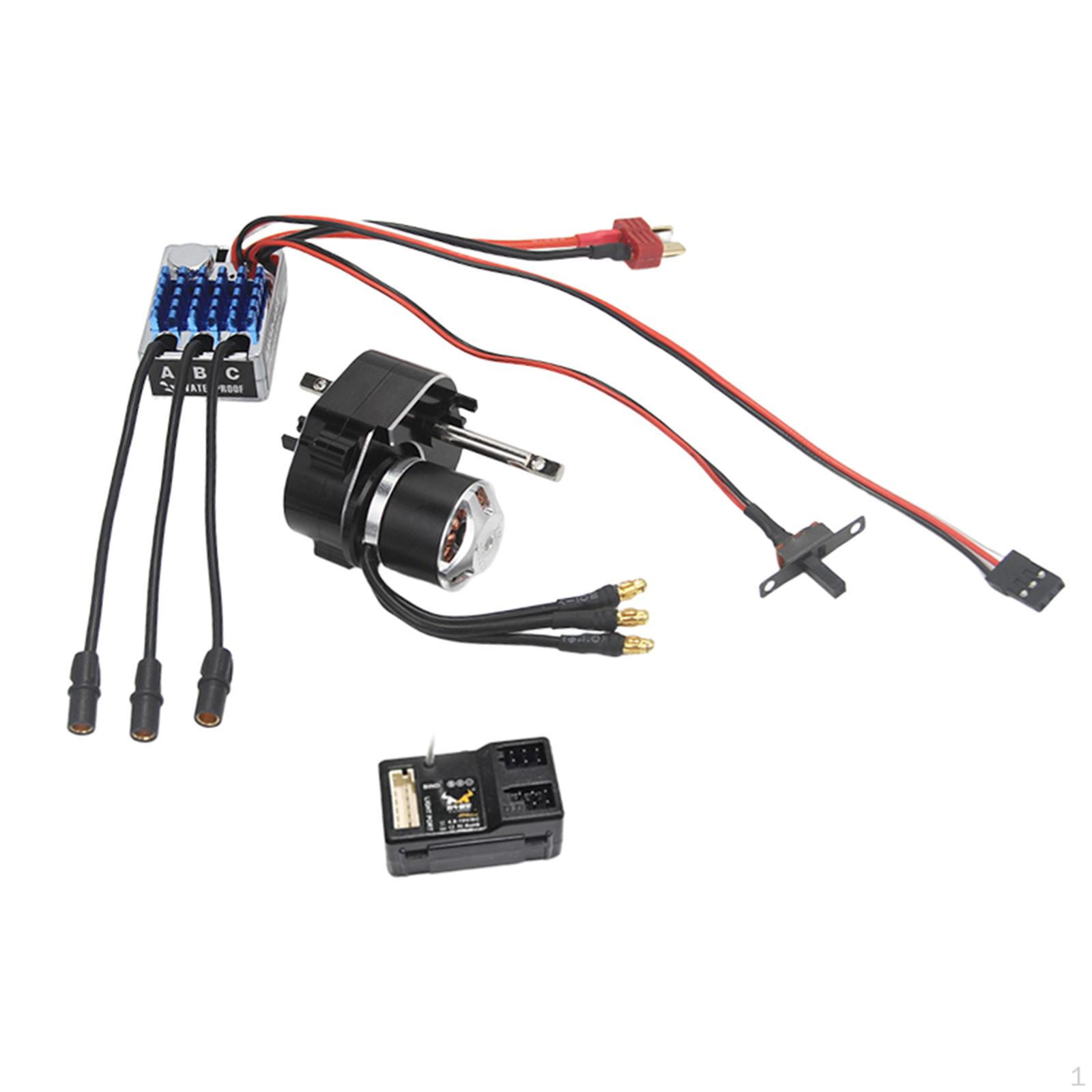 

Brushless Gearbox ESC Combo for 1/12 RC Car Vehicle High Performance Receiver Included MN82 чорний