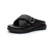Thick-soled Cool Slippers Women's 2025 Summer New Outer Wear European Station Cross with Fashionable Bread Women's Sandals One-word Drag