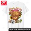 Highland Cow Scottish Highland Cow TShirt Cute Animal Lover Floral Print Graphic Tee Tops Womens Fashion Short Sleeve Blouses
