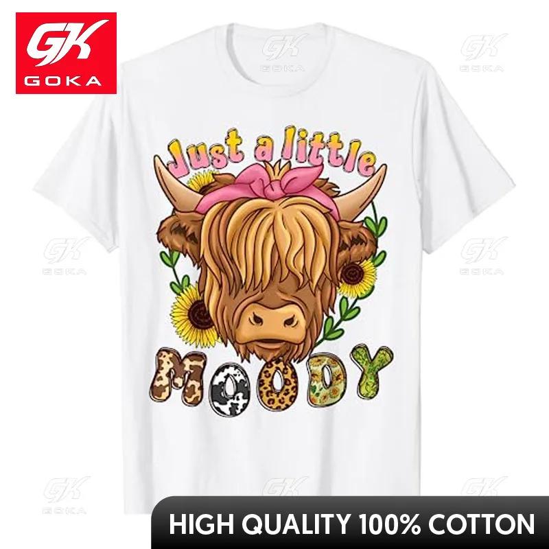 

Highland Cow Scottish Highland Cow TShirt Cute Animal Lover Floral Print Graphic Tee Tops Womens Fashion Short Sleeve Blouses S