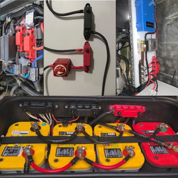 1 Coppia 48V 150A M6 Morsettiera di Distribuzione Alimentazione Set Barra Collettrice Batteria