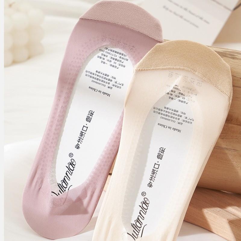 Women's Boat Socks Anti-slip Socks Mesh Invisible Socks for Women Spliced Cotton Sole Sweat Wicking Breathable Sweet Socks
