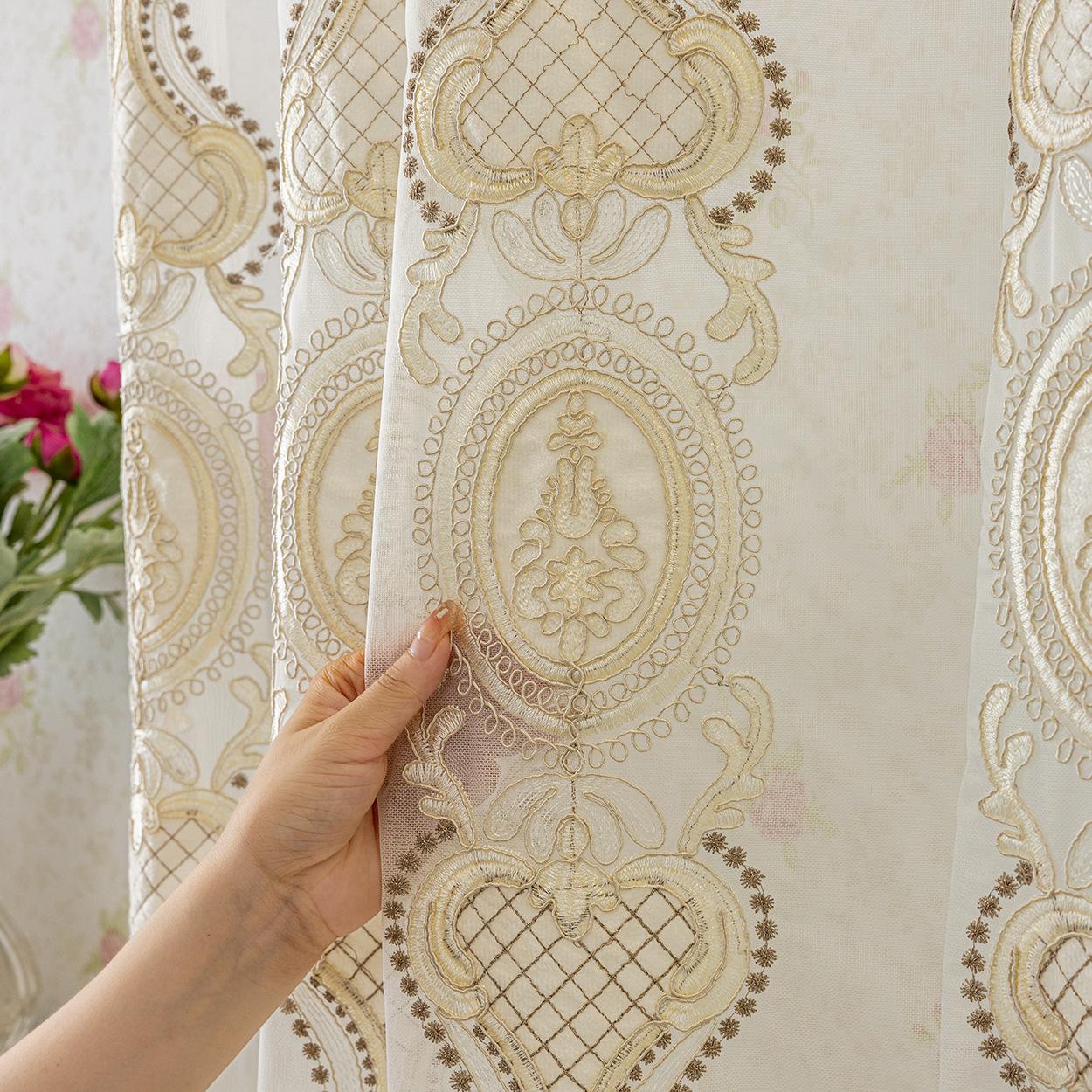 

Роскошные европейские вышитые шторы из тюля, шторы для гостиной, балконные шторы, шторы с вышивкой для спальни 100*250CM