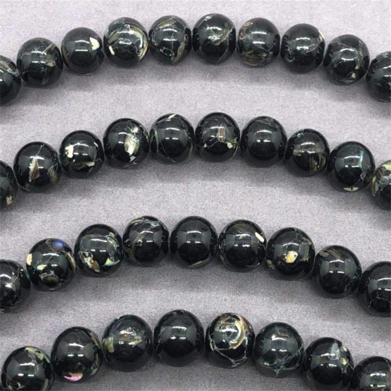 Round Loose Gold Thread Shell  Stone Spacer Beads for Jewelry Making DIY Charm Bracelet 6/8/10mm