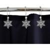 Decorative Snowflake Shower Curtain Rings with Rustproof Stainless Steel Hooks, Bling Cute Acrylic Pendant for Bathroom Decor, Pack of 12 (Snowflake)