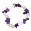 Rock Crystal and Amethyst Chip Pearl Elastic Bracelet - 50mm