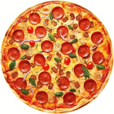 Art Mural Métallique Pizza Décoration de Cuisine Panneau en Aluminium Rond 8 Pouces