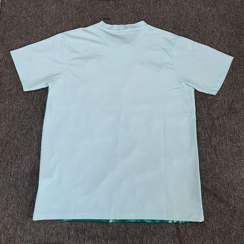 Mens Bamboo Fiber Soccer Jersey Short Sleeve Light Green Brazil Fan Edition Sportswear
