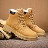 Winter large size men's shoes are cold-proof and warm, piled and thickened snow boots men's high-top trendy versatile cotton shoes men's Martin boots