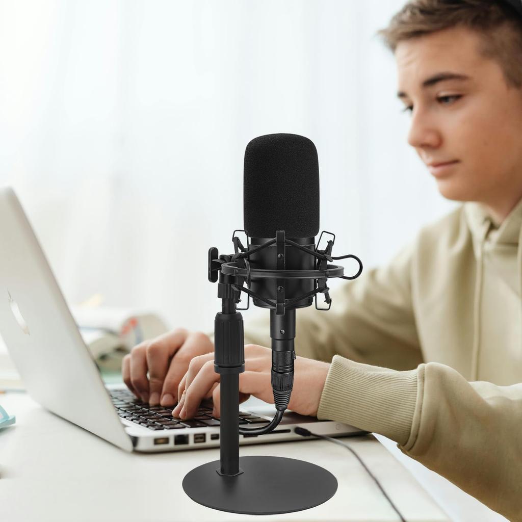 Frgyee Microphone Stand & Shock Mount for AT2020 AT2020USB+ AT2035 ATR2500 Desktop Condenser Microphone
