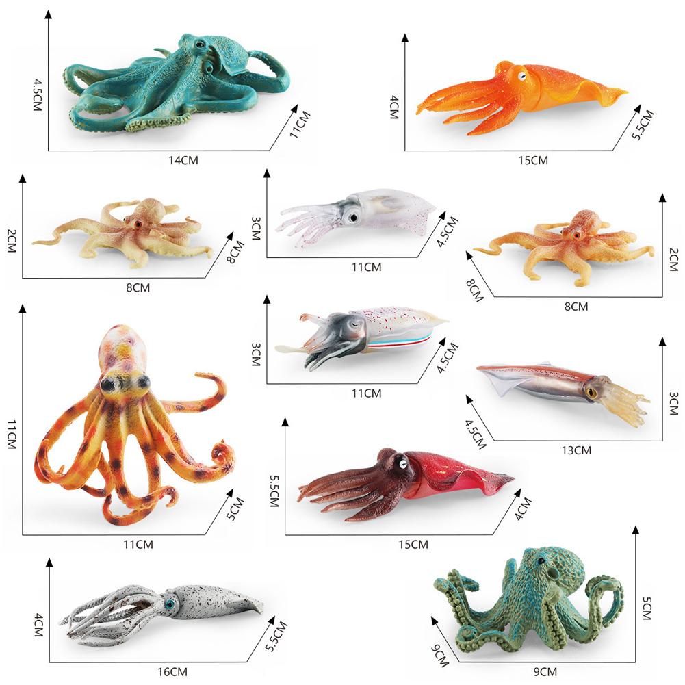 Marine Animal Model Figurines Toys Simulation Octopus Squid Action Figure Cognitive Toys For Children Gifts