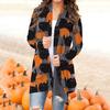 Women's Halloween  Cat  Print Cardigan Coat