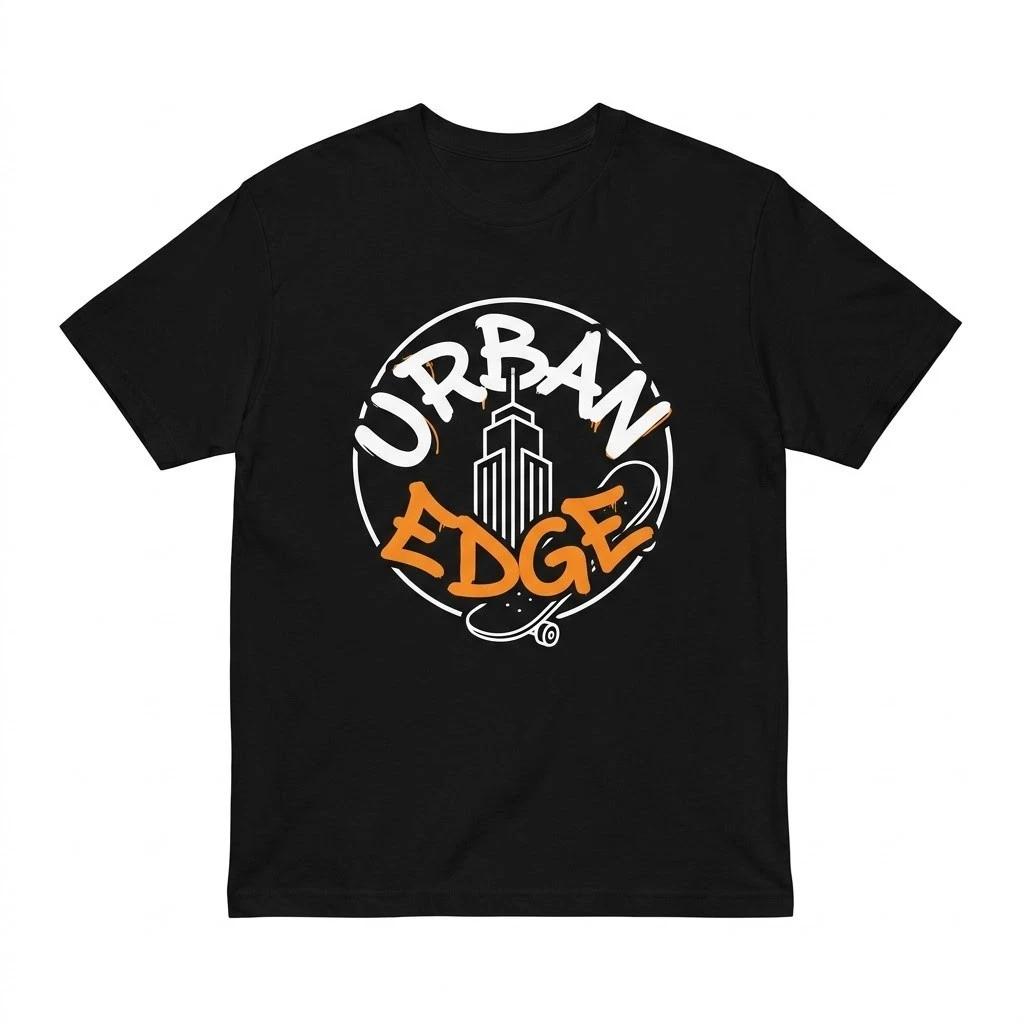 Urban Edge Skateboard T-Shirt Graphic Streetwear Black Cotton Tee New Men Women M