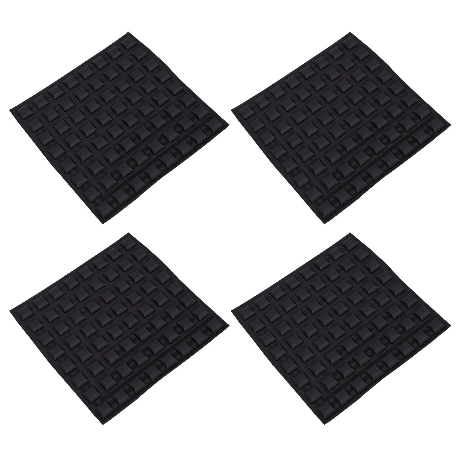 

256pcs Quadrilateral Shape Tactile Sticker Set Silicone Braille Stickers Bump Dots for Visually Impaired 10mm Diameter чорний