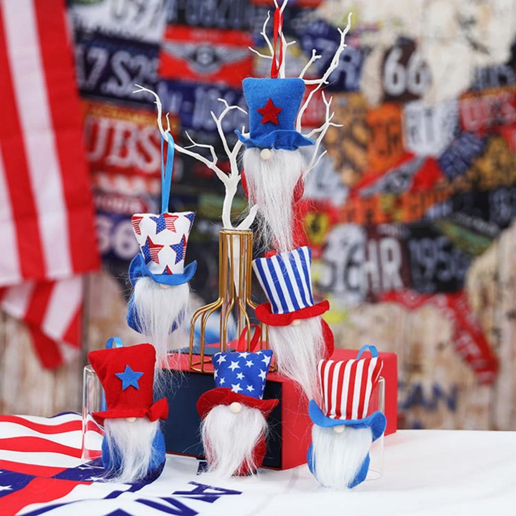 Independence Day Striped Pentagram Faceless Elderly High Hat Doll