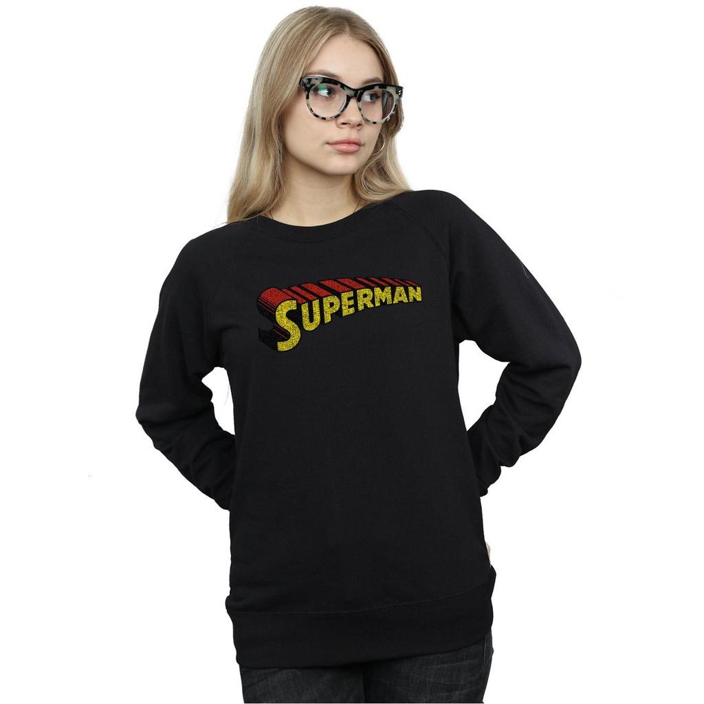 DC Comics Womens/Ladies Superman Telescopic Crackle Logo Sweatshirt
