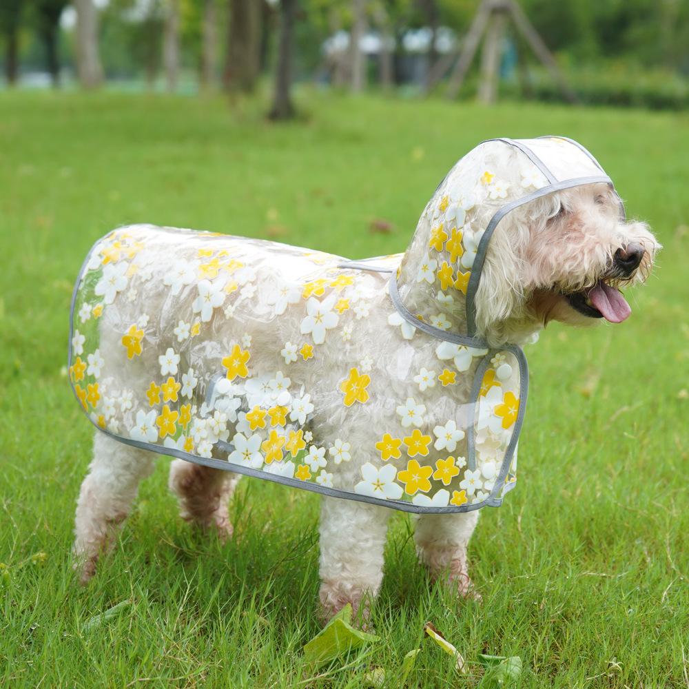 Floral Dog Cloak Raincoat Corgi Medium Dog General Purpose Pet Clothing Dubin Satsuma Golden Retriever