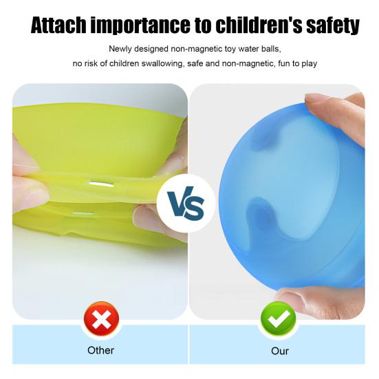 Refillable Water Balloons Quick Fill Soft Silicone Water Play Toy Summer Beach Pool Party Game for Kids Adults