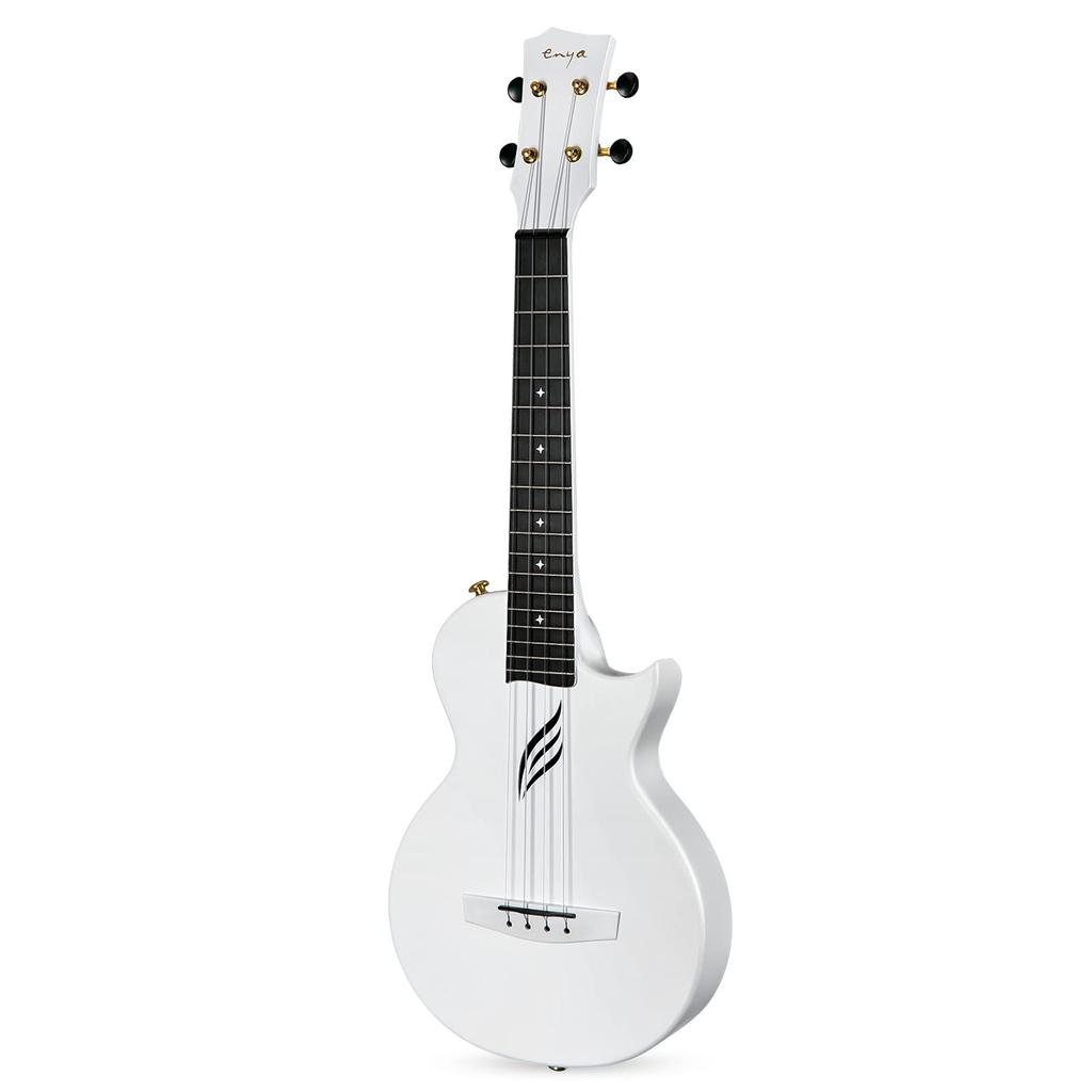 ENYA NOVA UE PRO Carbon Fiber Ukulele Kit with AcousticPlus Includes Ukulele and White Fluorocarbon Replacement Tenor-Size Pickup. Case, Strap, Capo,