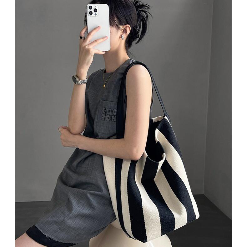 IELGY Женская холщовая сумка в полоску — фото 8