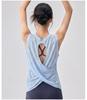 Hollow-Back Mesh Yoga Top with Bamboo Yarn, Quick-Dry Fitness Cover-Up, Women's Open Back Round Neck Sports Tee