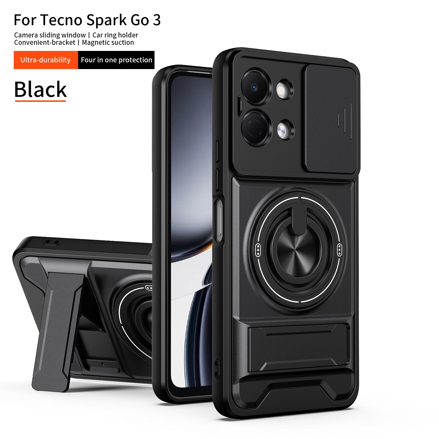 

For Tecno Spark Go 3 Case Tecno Pop 20 Cover Magsafe Magnetic Fold Holder Military Armor Camera Protection Cover Tecno Spark Go 3
