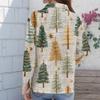 Women's Casual Christmas Print Long Sleeve Cardigan Top for Holiday Festive Wear