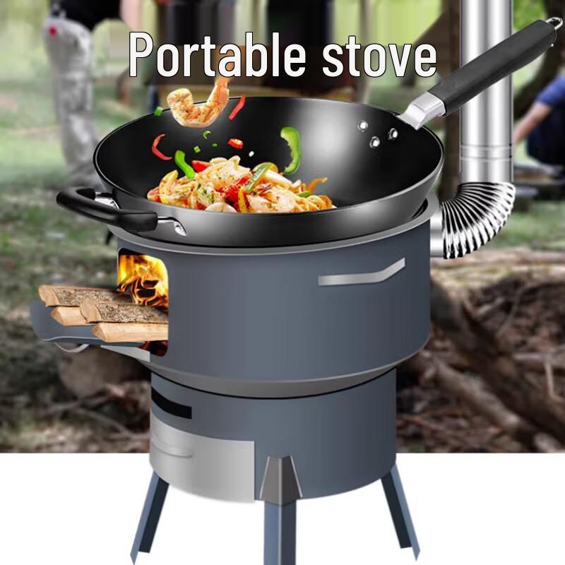 Portable Iron Barrel Wood Burning Stove