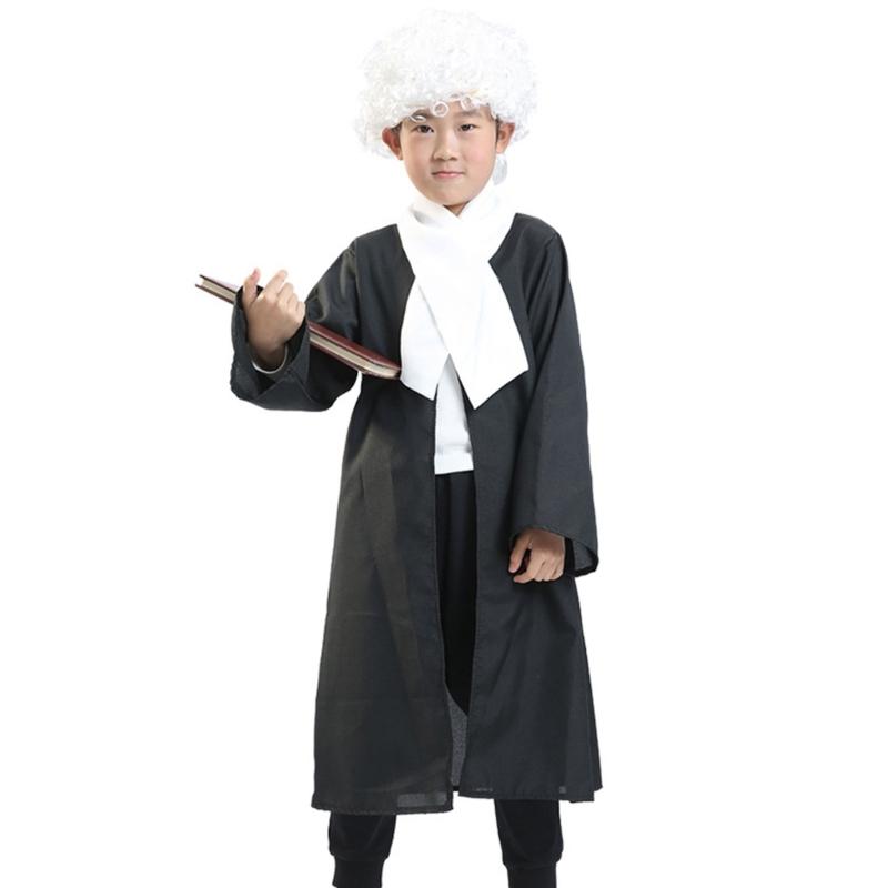 Childrens Courtroom dressing up Costume Soft Breathable Fabric Lawyer Judge Pretend Play Outfit For Boys And Girls
