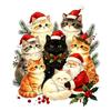 Xmas Window Decor Cat Christmas Static Cling Decal, Waterproof PVC Festive Sticker, Party Decorations Easy Apply Decorative for Home Living