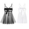 Bowknot Camisole Nightwear Transparent Mesh Nightdress Comfortable Lace Nightgown  Women