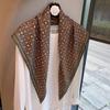 Niche Retro Printed Kaleidoscope Scarf Women'S High Sense Temperament Literary Style Thin Silk Scarf Triangle Scarf