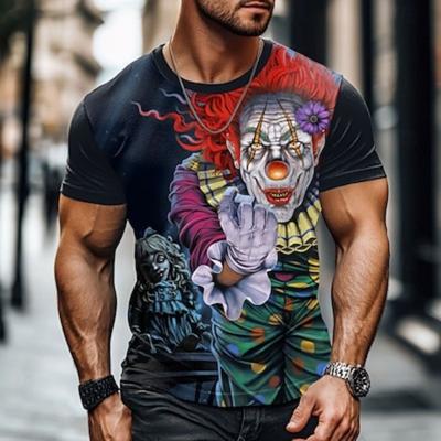 Überraschungs-Clown-T-Shirt Kurzarm-T-Shirt 3D-bedrucktes Hemd übertreibt Designer-Party Street Casual Sommerkleidung