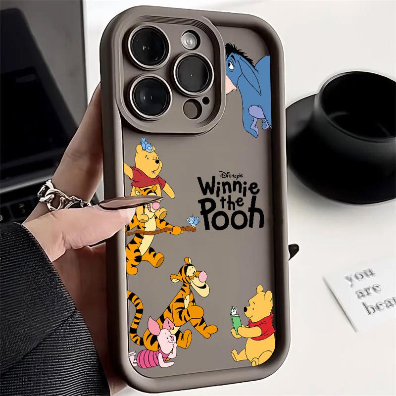 Winnie Piglet Tigger Cartoon Phone Case For iPhone 17E 11 12 13 14 15 16 17 Pro Max Fundas 17 Air Plus 16e 13 Mini Silicon Cover