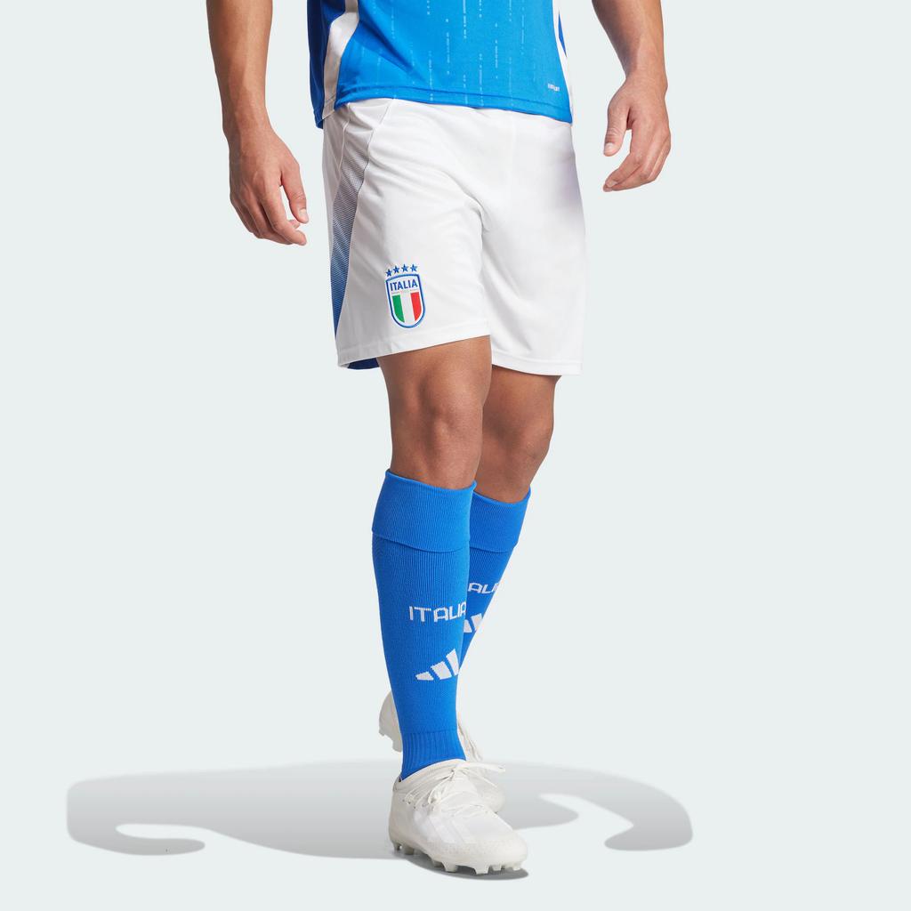 Adidas Italy 24 Home Shorts Embroidered Two-Tone Straight Football Pants Fan Edition Men Bottoms White IQ0494