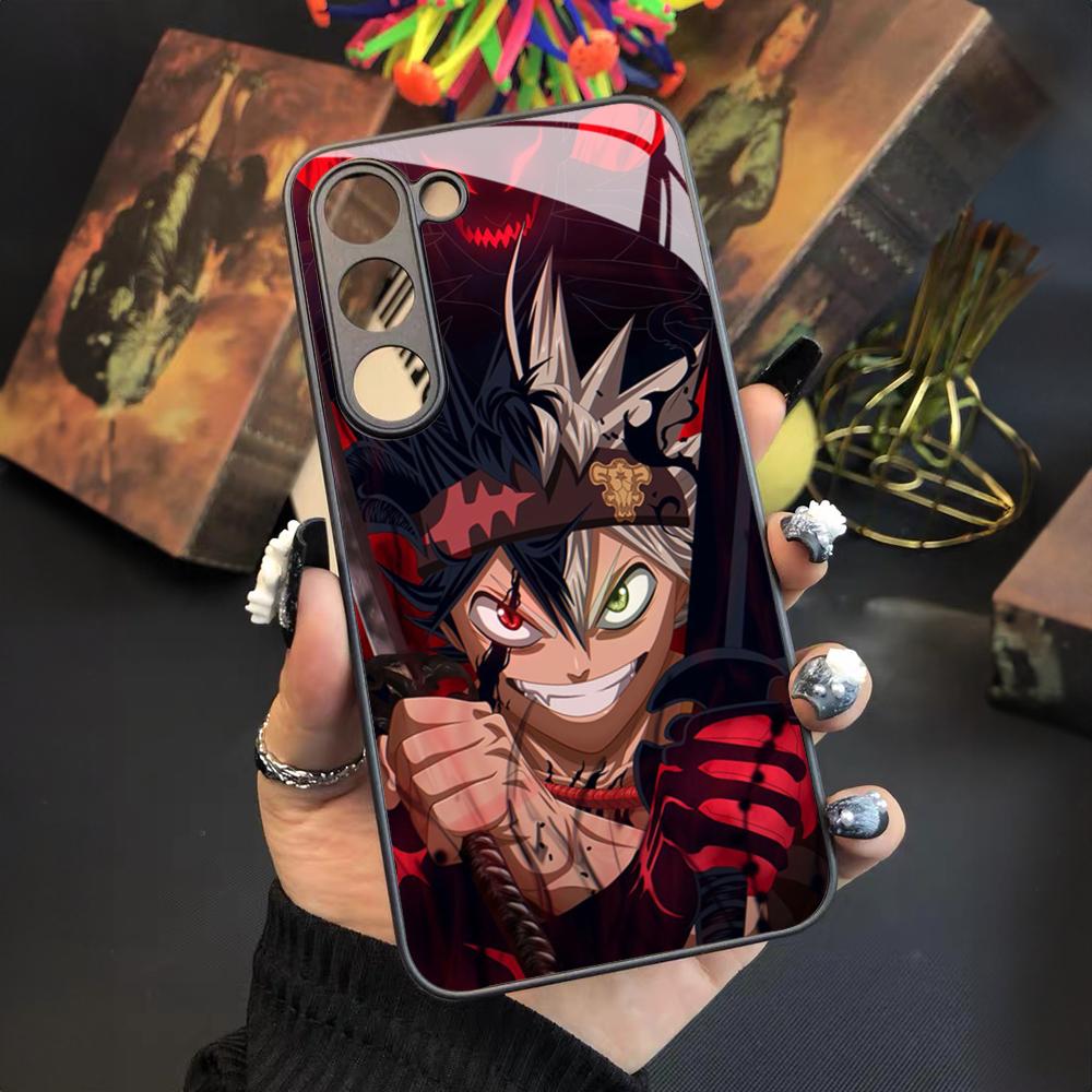 Anime Black Clover Telefon Kılıfı Samsung Galaxy S25 S24 S23 S22 S20 S21 Note20 Ultra Plus Fe İçin Renkli Gümüş Kapak