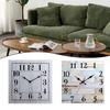 Vintage Square Wall Clock Silent MDF Decor For Nordic Living Room Background Wall Home Alarm Clocks Decoration Supplies