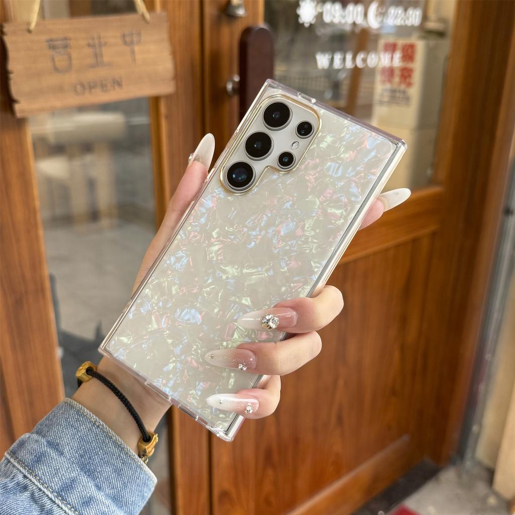 Applicable to Samsung s26ultra color shell pattern mobile phone case a56 electroplated frame s25edge all-inclusive mobile phone case