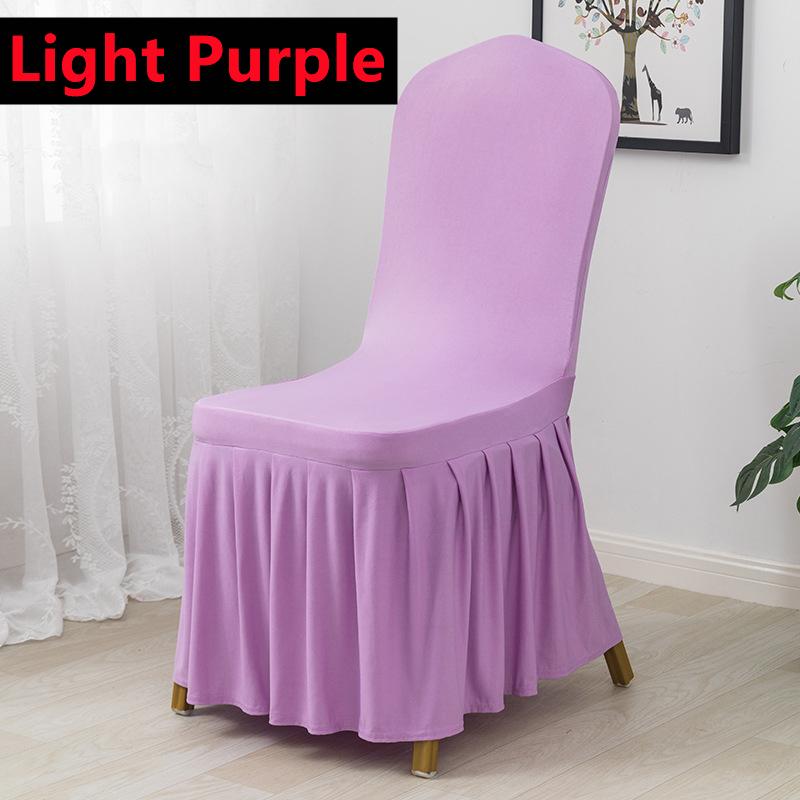 New 6-1PC Wedding Chair Cover Party Decoration Spandex With Skirt Pleated Use Elastic Stretch Dining Birthday Hotel Banquet Gift