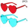 New Love Sunglasses Jelly Color Frameless Heart-shaped Sunglasses Dazzling Color Sunglasses